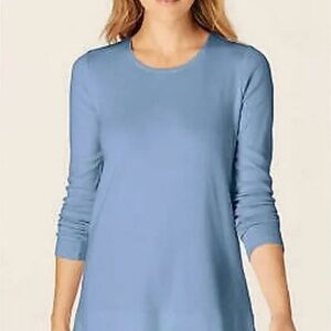 J. Jill Pure Jill Blue Stretch Cotton Crewneck Long Sleeve Tee Size S
